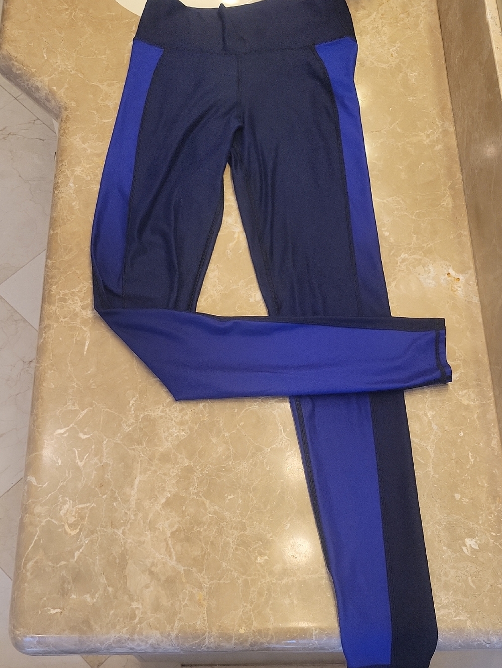 🦋 Danskin Black and Purple Colorblock Leggings, S - Picture 1 of 8